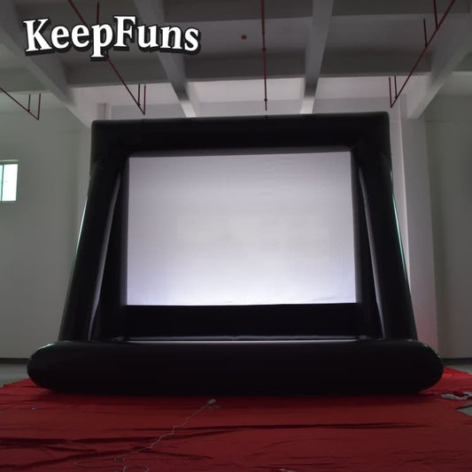 KeepFuns inflatable movie screen/projection screen, with support legs, easy to install, customizable in size, suitable for indoor and outdoor screenings, and applicable to parties, gatherings, advertising, etc.