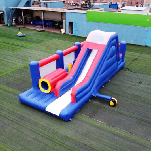 KeepFuns Inflatable Land Obstacle Race Equipment Blue and Red Parent-Child Interactive Competition Props