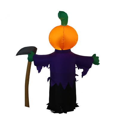 1.5m Halloween Inflatable Decoration Pumpkin Scythe Ghost Shape Lighted Outdoor Garden Decoration Props