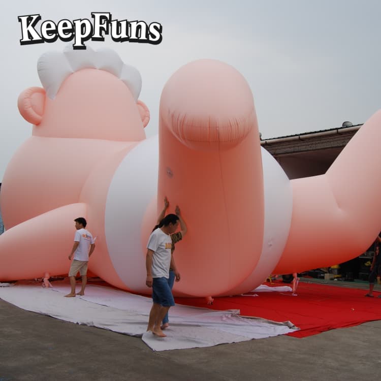 KeepFuns Waterproof Baby-Shaped Inflatable Advertising Sign - Customizable Size & Logo Print for Brand Activation & Mall Aesthetics