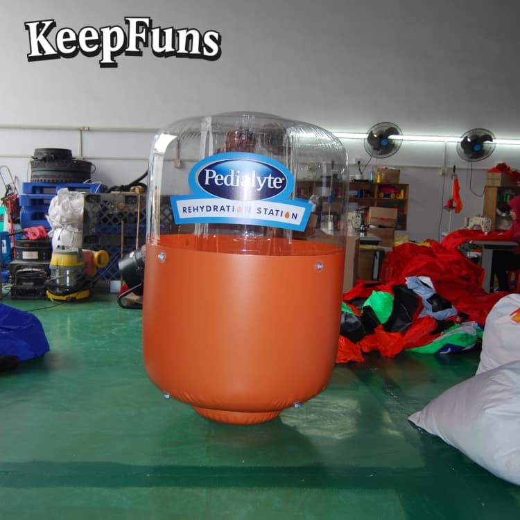 KeepFuns Customizable PVC Water Bucket Inflatable Advertising Model - Waterproof & Logo Printable for Promotional Events