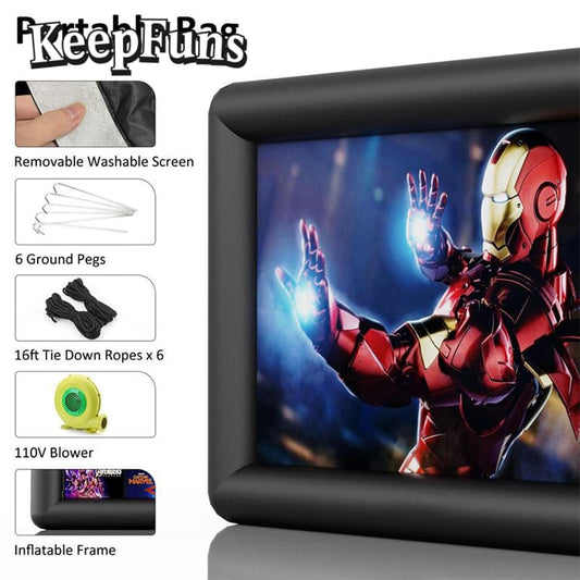 KeepFuns Inflatable Movie Screen/Projection Screen, customizable in size, suitable for both outdoor and indoor use, and applicable to family use, parties, advertising, etc.