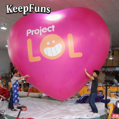 KeepFuns Fade-Resistant PVC Heart Balloon | Custom Logo Print | Waterproof & Durable for Brand Marketing/Events/Parties