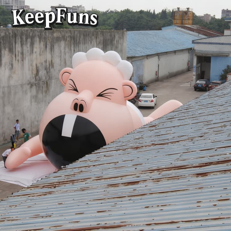 KeepFuns Waterproof Baby-Shaped Inflatable Advertising Sign - Customizable Size & Logo Print for Brand Activation & Mall Aesthetics