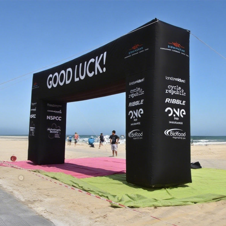 KeepFuns Black right angle inflatable advertising arch, outdoor event cheering arch, brand sponsorship promotion arch, large event cheering arch