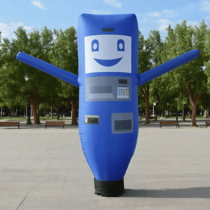KeepFuns Cartoon ATM machine shape inflatable advertising column bank brand promotion inflatable model outdoor creative interactive display props