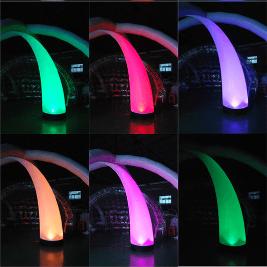 KeepFuns Colorful inflatable luminous arch light tube Multicolor gradient party decoration inflatable lamp post Activity atmosphere layout inflatable luminous props