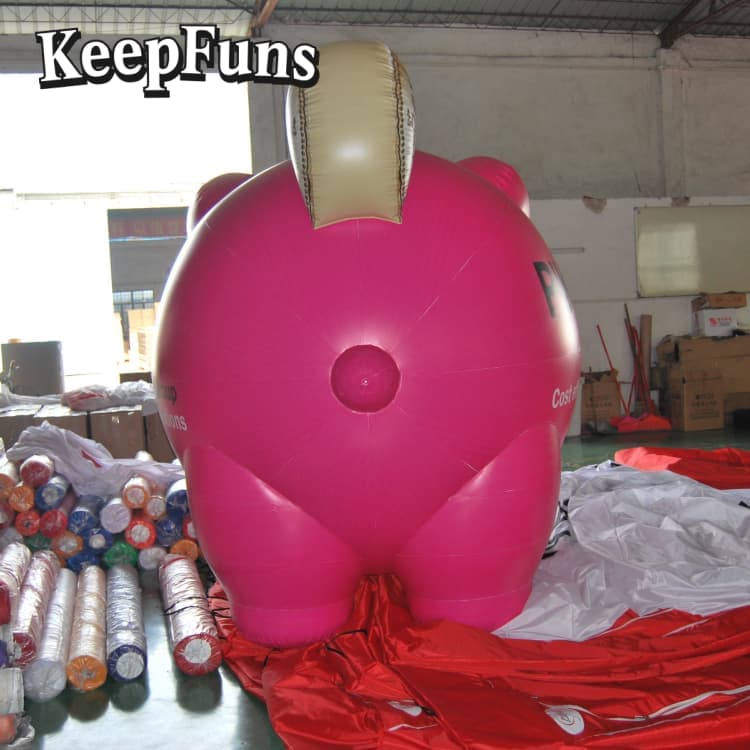 KeepFuns Heavy-Duty Waterproof PVC Pink Pig Inflatable Toy - Logo Printable for Indoor Playground & Kids Entertainment