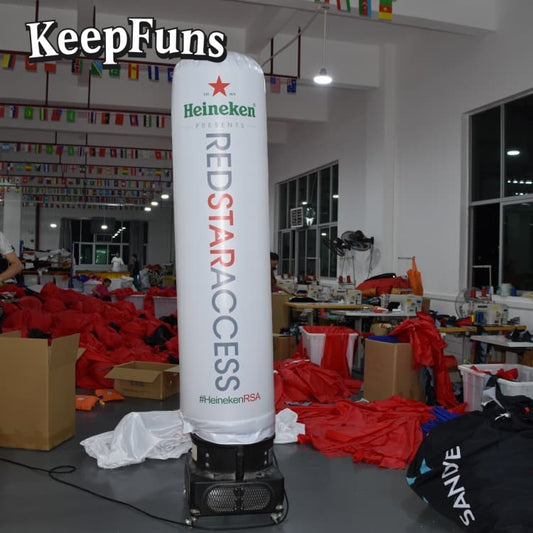 KeepFuns inflatable light tubes can be inflated quickly. They are customizable in size, color, and printed content, and are lightweight. They are suitable for store or product promotion, event promotion, etc.