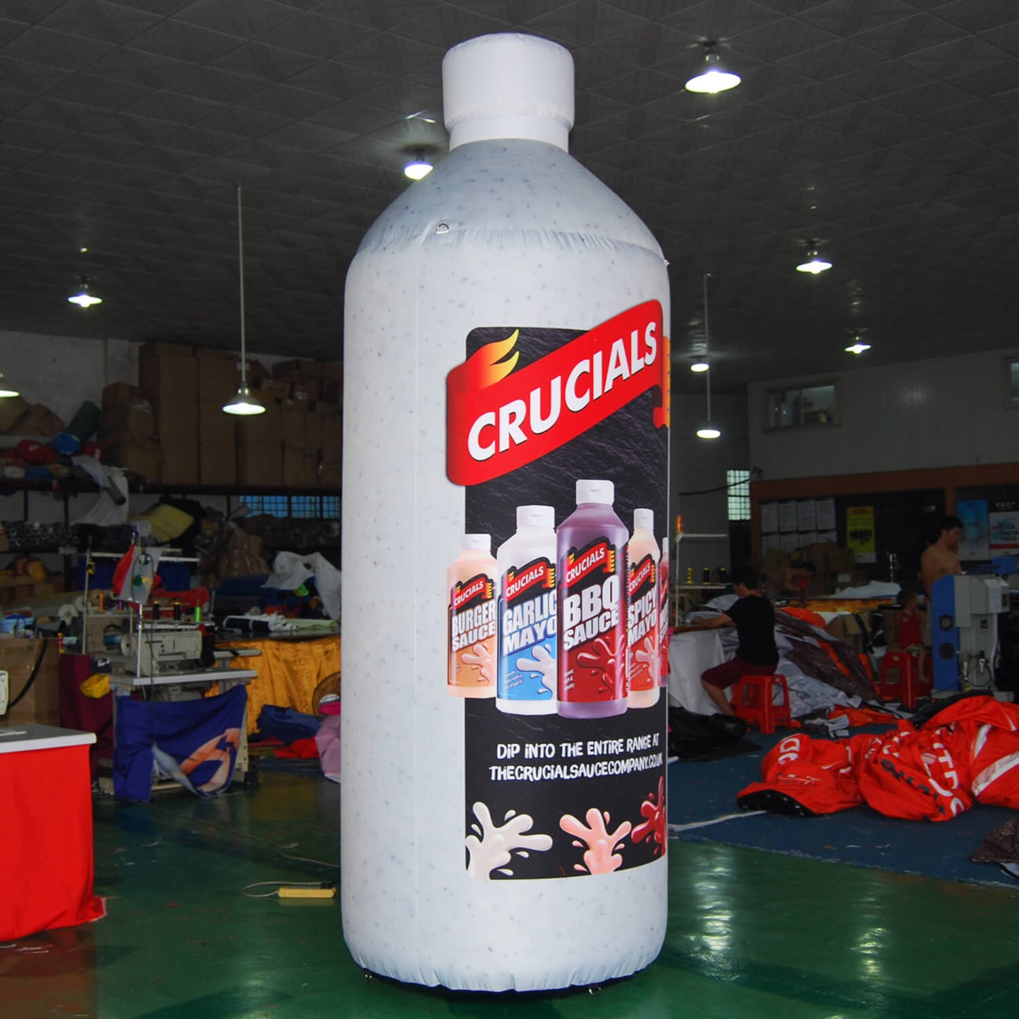 KeepFuns Giant Crucials sauce bottle inflatable model for food brand promotion and shopping mall event display props