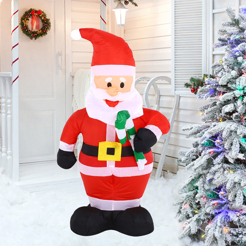 1.2m Christmas Inflatables,  Inflatable Santa Claus Holding Candy Cane, LED Lighted Blow Up Christmas Santa Claus, Inflatable Santa Claus Outdoor Decorations for Party Holiday Lawn Yard