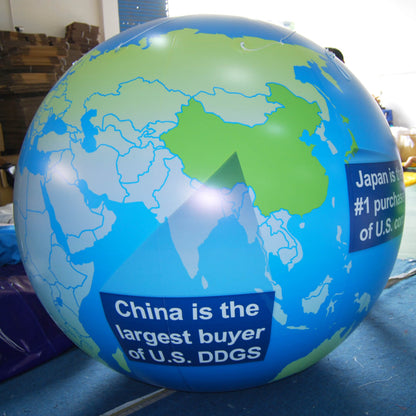 KeepFuns Inflatable globe for geography science promotion, Minnesota corn export promotion, large teaching display props