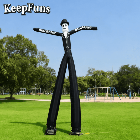 KeepFuns Blackbird Gentleman Shape Inflatable Dancer Advertising Model Activity Drainage Inflatable Model Outdoor Promotional Props