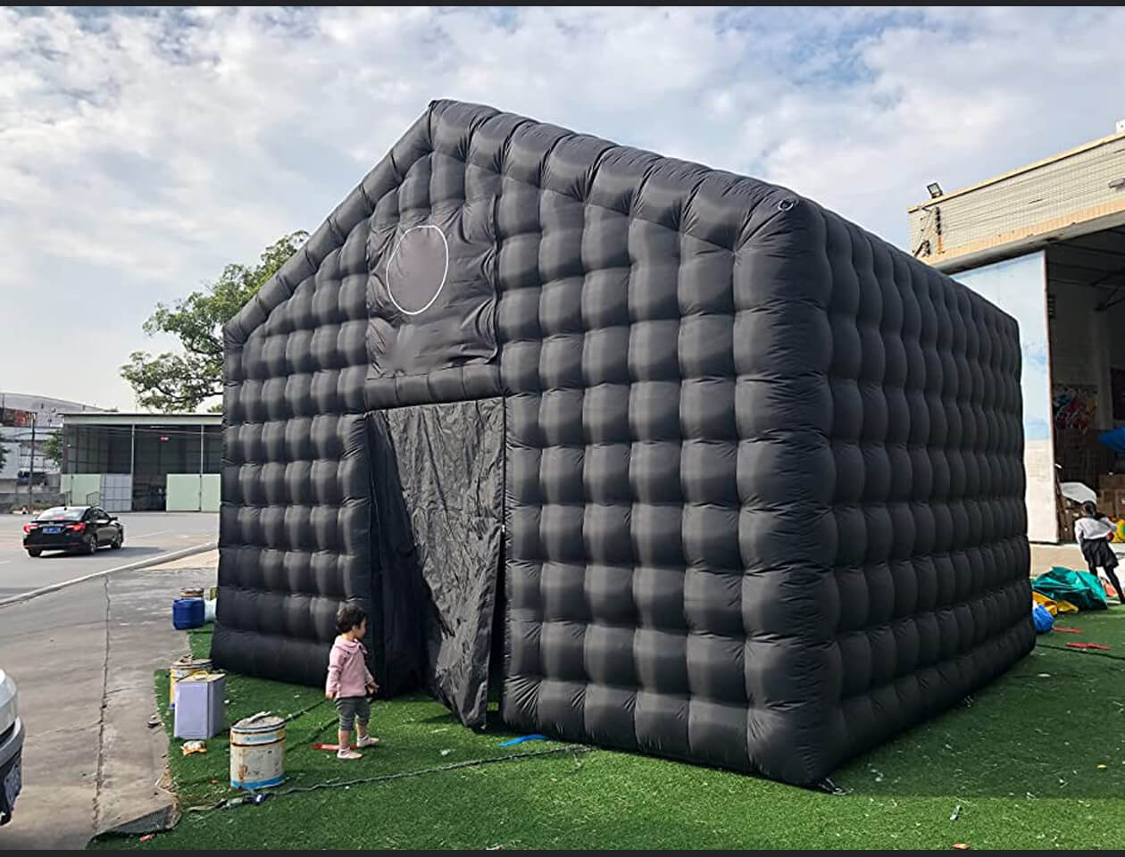 KeepFuns Large black inflatable tent outdoor temporary event venue exhibition  party  storage inflatable tent