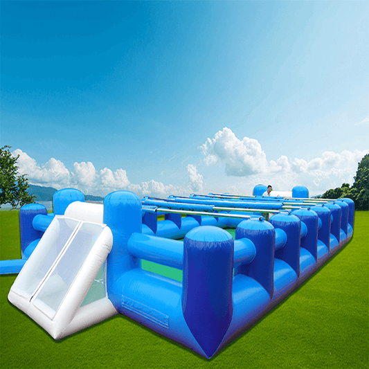 KeepFuns Outdoor large inflatable football playground blue and white color matching Sports Games football competitive entertainment equipment