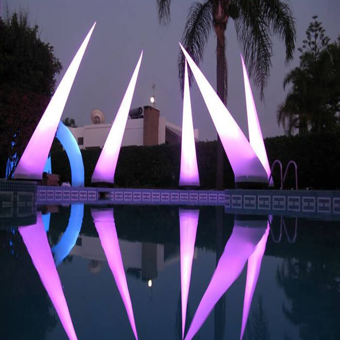 KeepFuns Outdoor luminous inflatable lamp post purple blue gradient swimming pool landscape decorative lamp activity atmosphere layout inflatable lamp tube