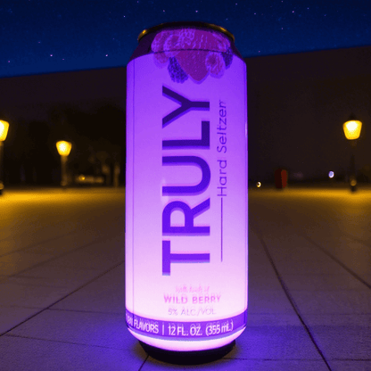 KeepFuns  TRULY Fruity Sparkling Wine Inflatable Advertising Column Giant Can Shaped Inflatable Model Outdoor Night Light Display Props
