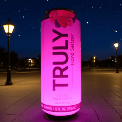 KeepFuns  TRULY Fruity Sparkling Wine Inflatable Advertising Column Giant Can Shaped Inflatable Model Outdoor Night Light Display Props